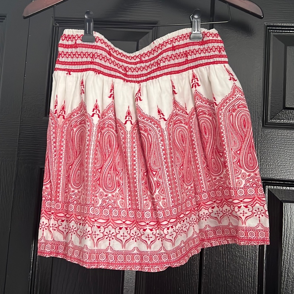 Red and white skirt